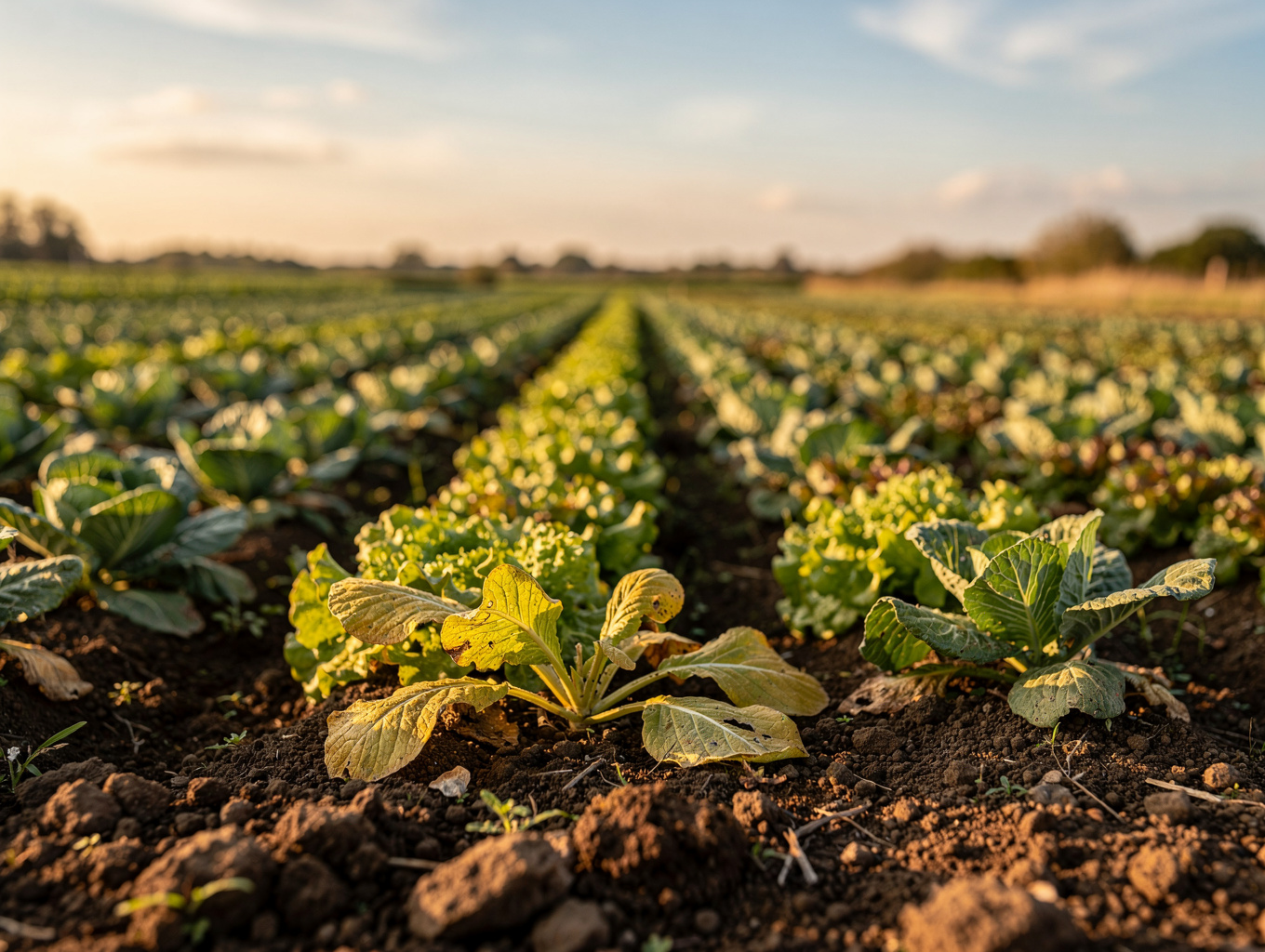 Freshly picked heirloom vegetables in a sunlit field